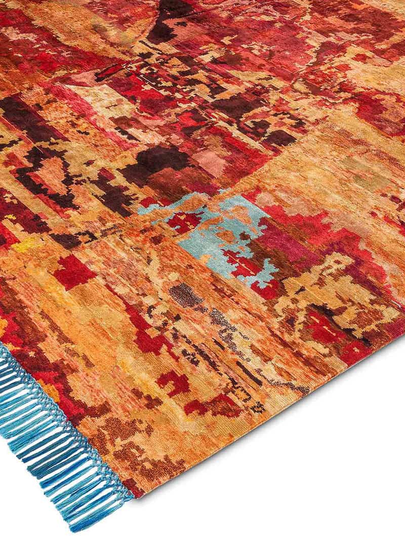 Eco Orange / Red Hand Knotted Rug