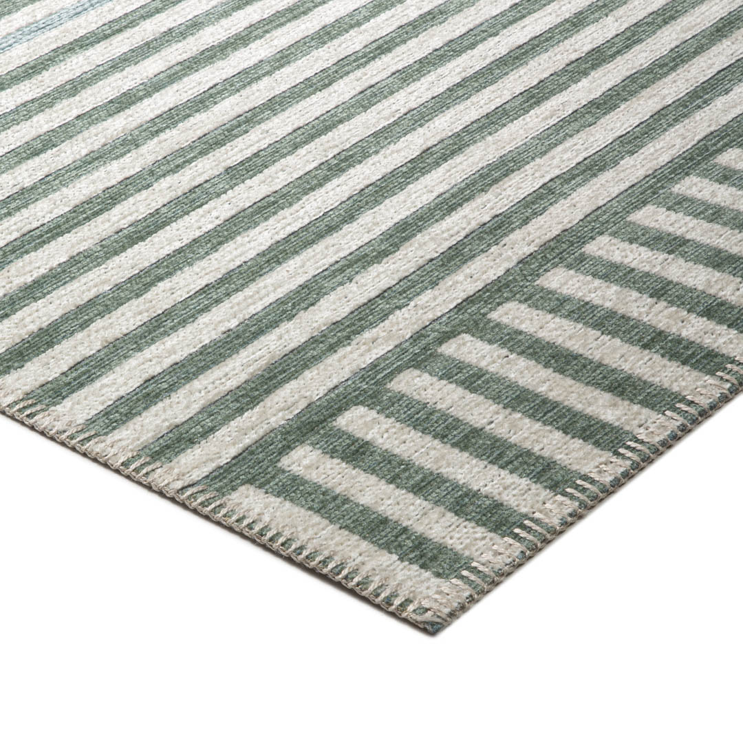 Chantilly Righe Beige Modern Rug