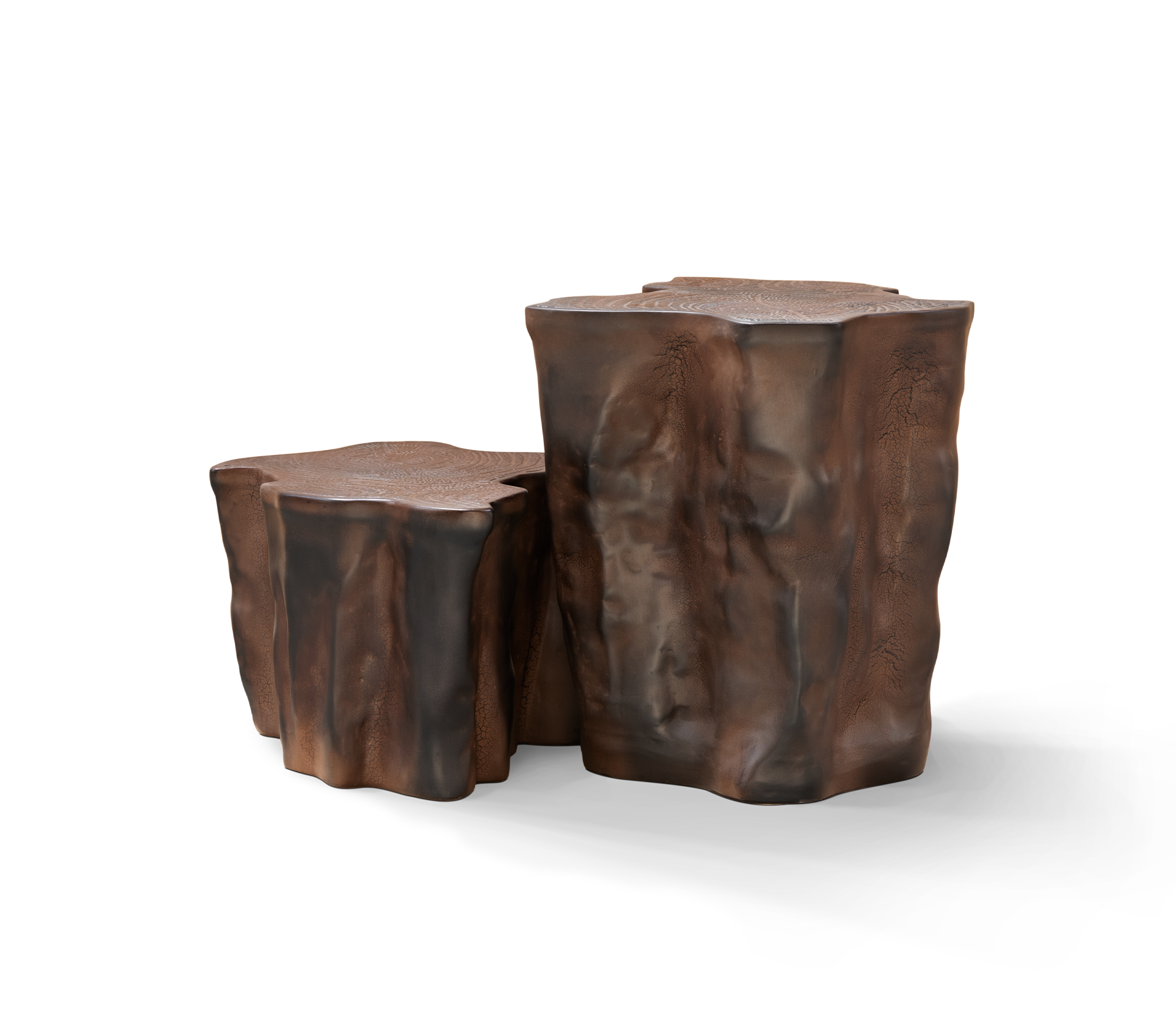 Horizon Dark Brown Ceramic Side Table