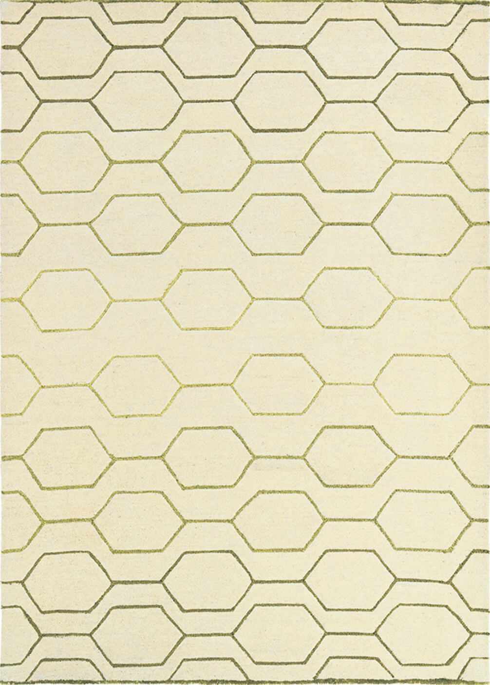 Hand-Tufted Cream Cut-Loop Pile Rug