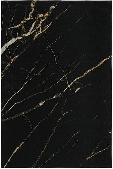 Abstract Marbre Black / Gold Rug ☞ Size: 200 x 290 cm