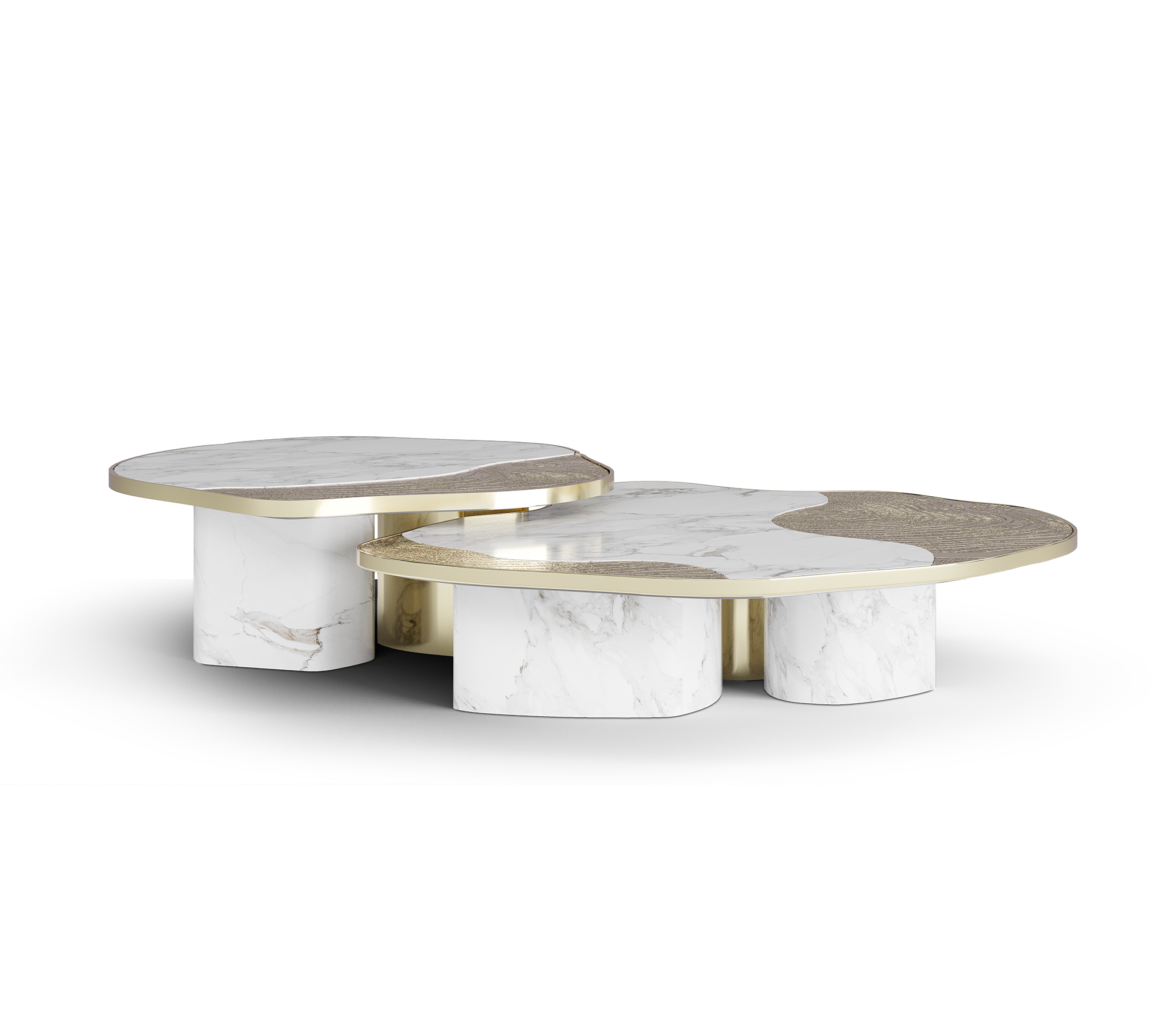 Athena Gold Marble & Gold Table Set