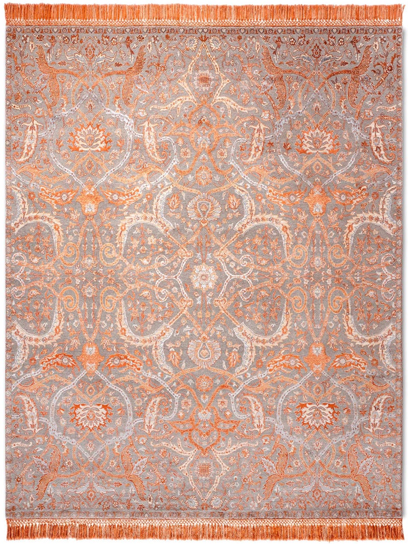 Heriz Copper Hand Knotted Rug