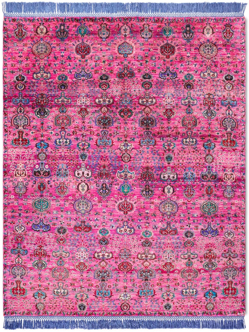 Isfahan Pink Hand-Woven Rug ☞ Size: 365 x 457 cm