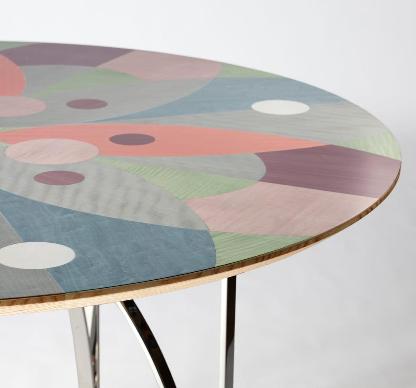 Multi-Color Veneered Dining Table