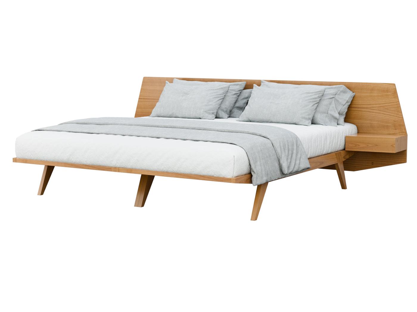 Cherry Wood Bed with Nightstands