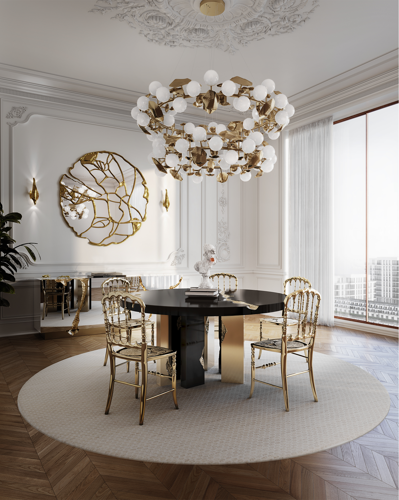 Dominion Round Black Dining Table