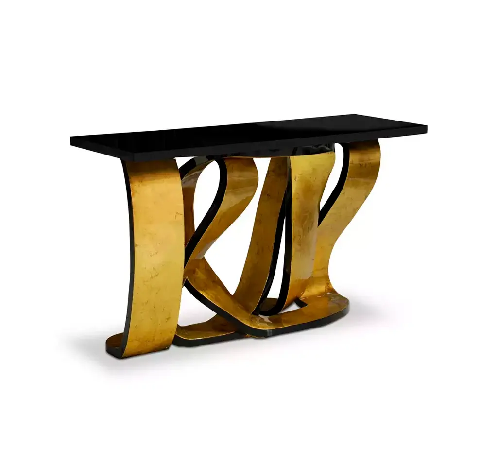 Ribbon Gold Leaf Console