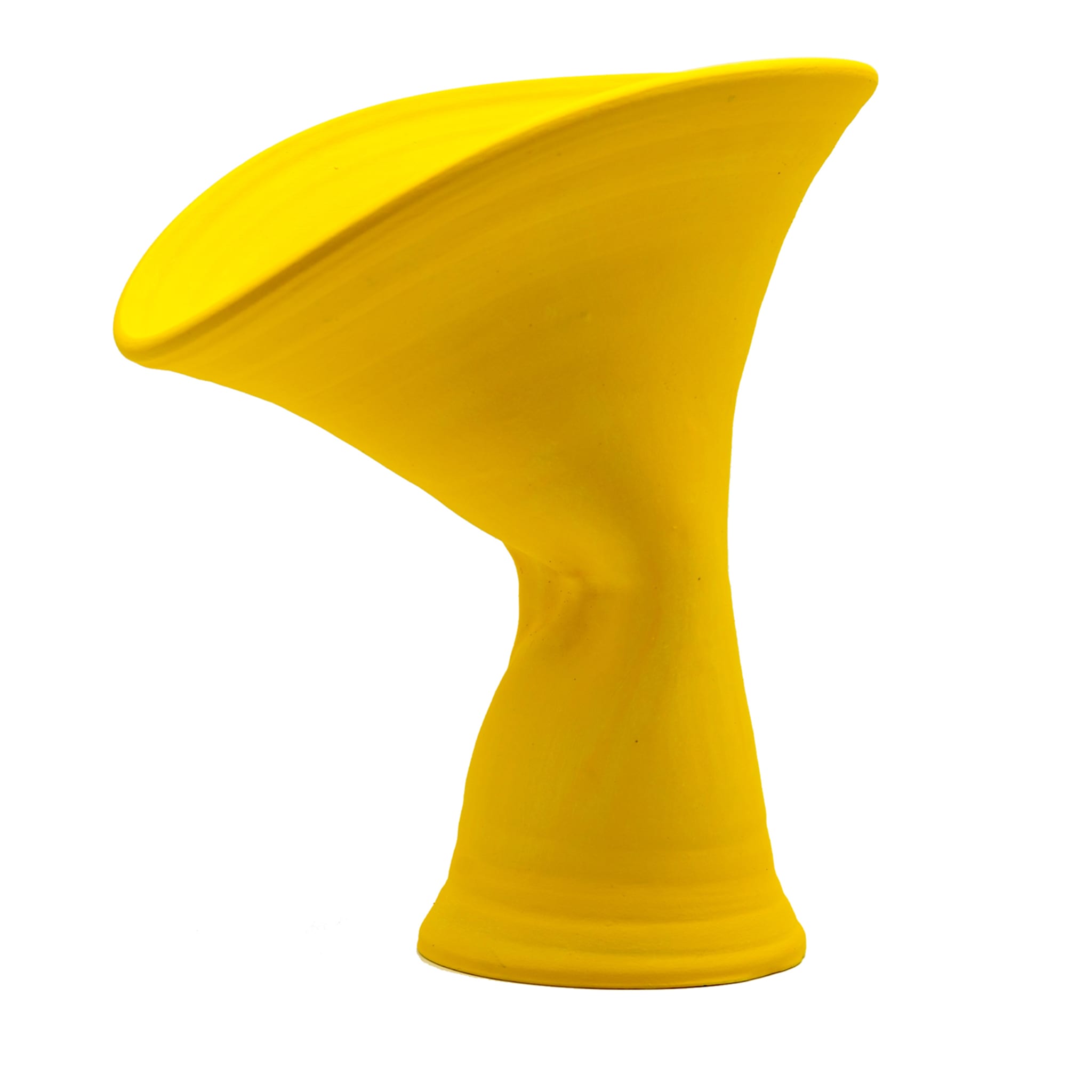 Yellow Hand Sculptured Vase