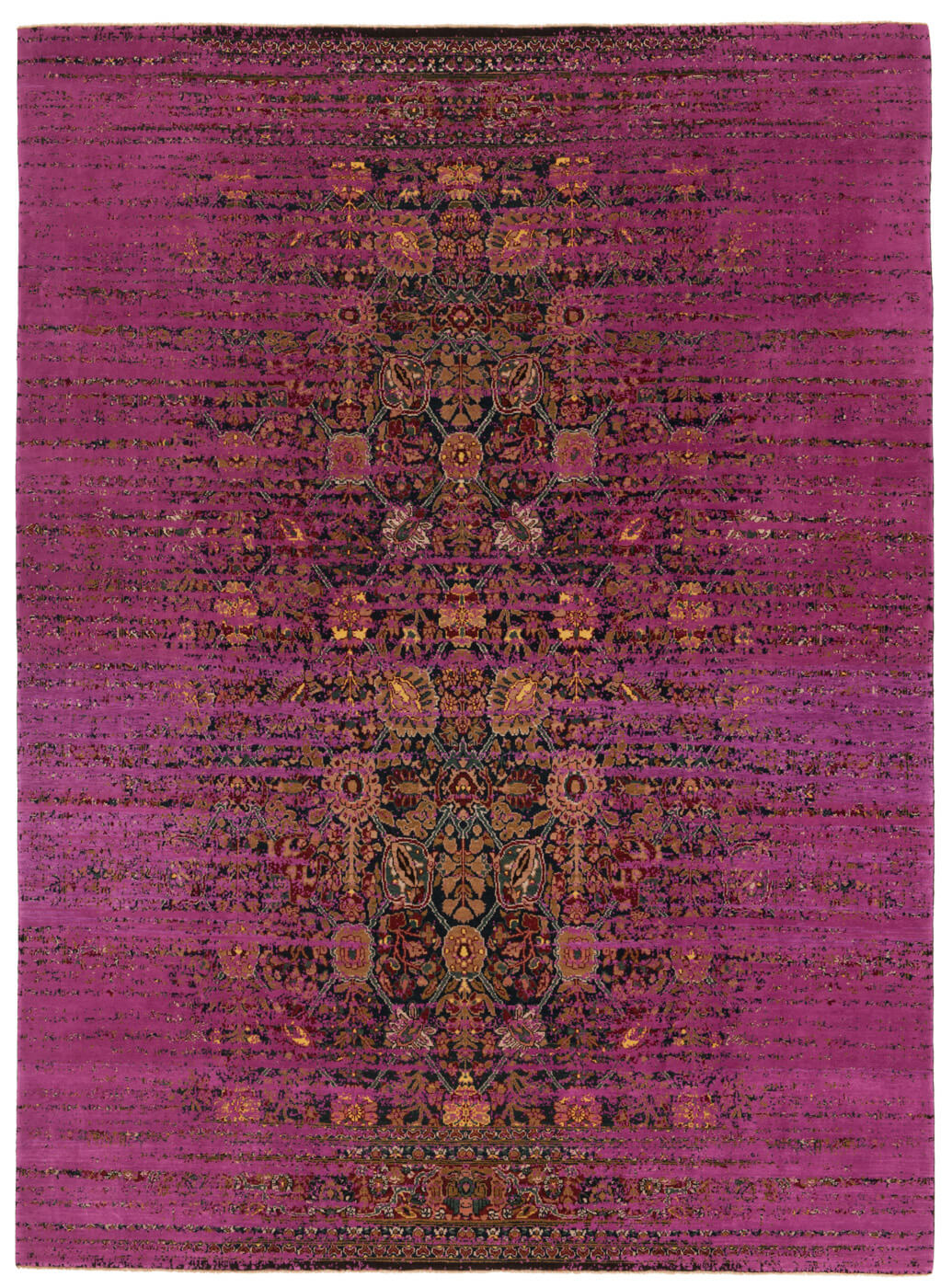 Tabriz Hand-knotted Purple Rug