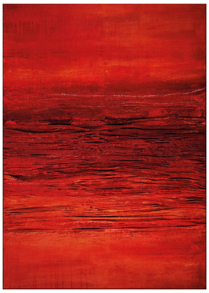 Wave Flatwoven Red Rug ☞ Size: 5' 7" x 8' (170 x 240 cm)