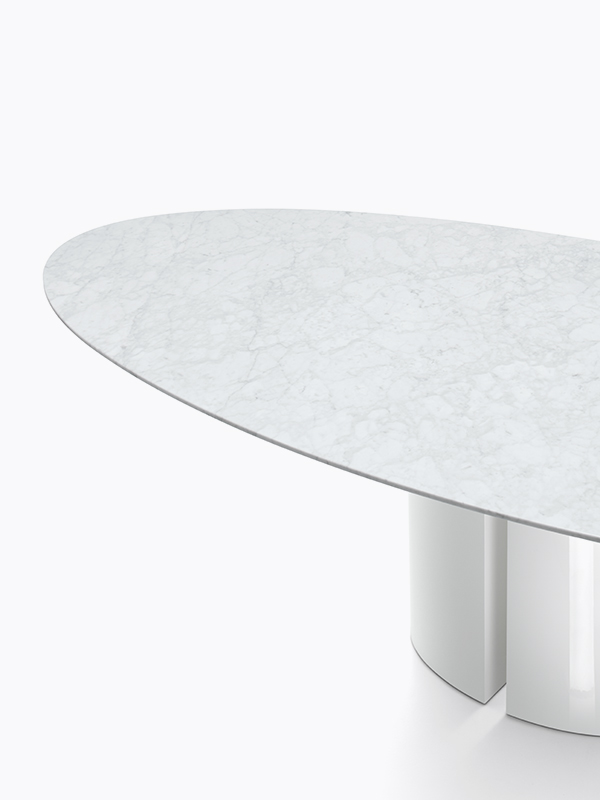 NVL Premium Italian Table ☞ Structure: Gloss Lacquered - White ☞ Top: Gloss Lacquered - White