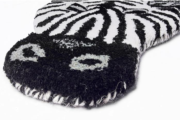 Animals Zebra Black / White Hand-Tufted Rug
