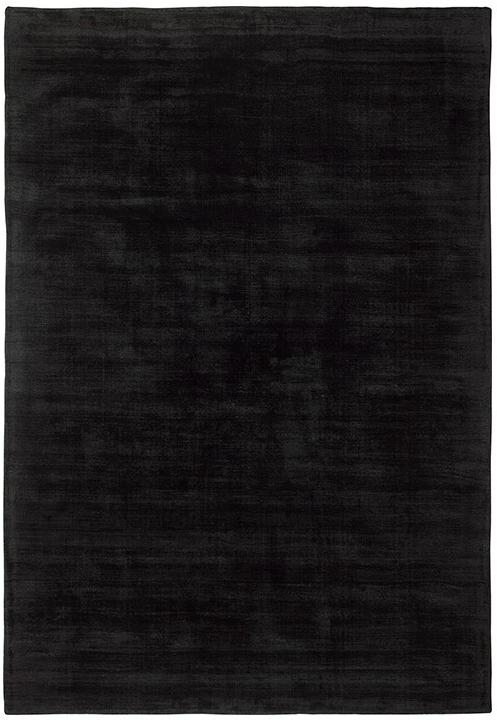 Plain Black Indian Hand-Loom Rug