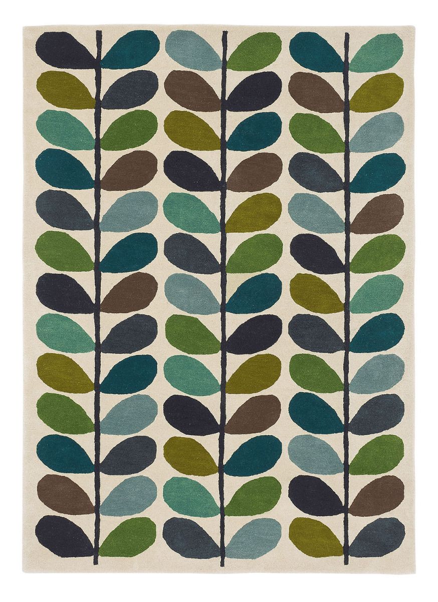 Leaves Multi Hand-Tufted Rug ☞ Size: 4' x 6' (120 x 180 cm)