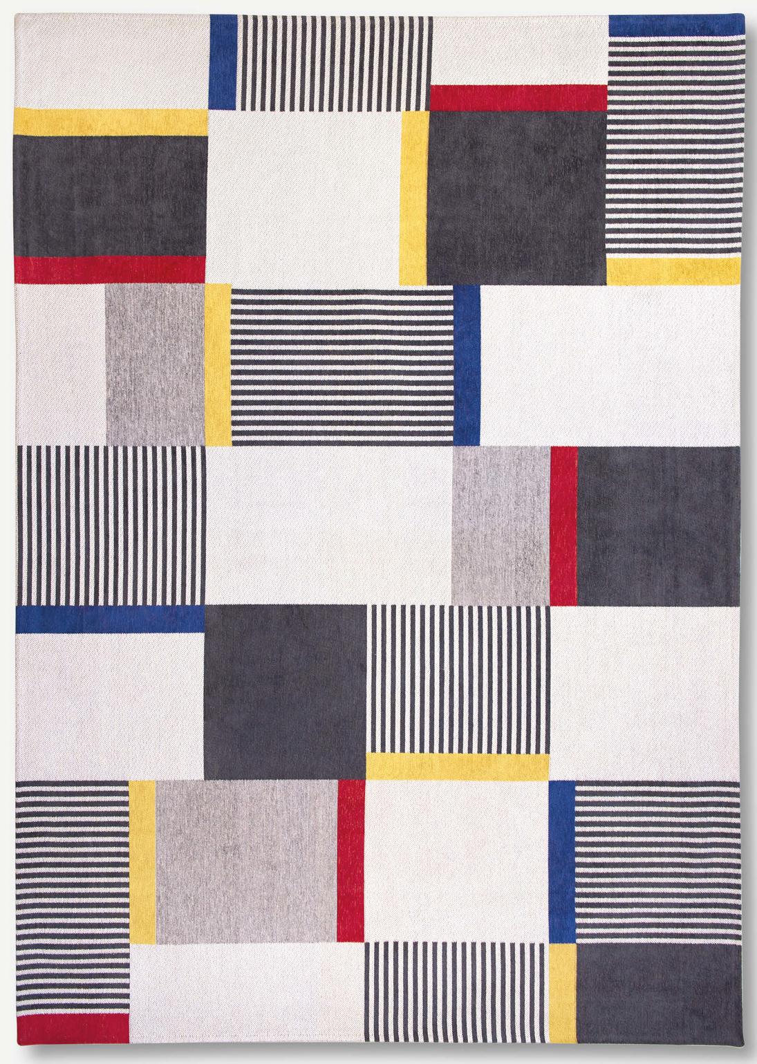 Checkered Multi Art Rug ☞ Size: 4' 7" x 6' 7" (140 x 200 cm)