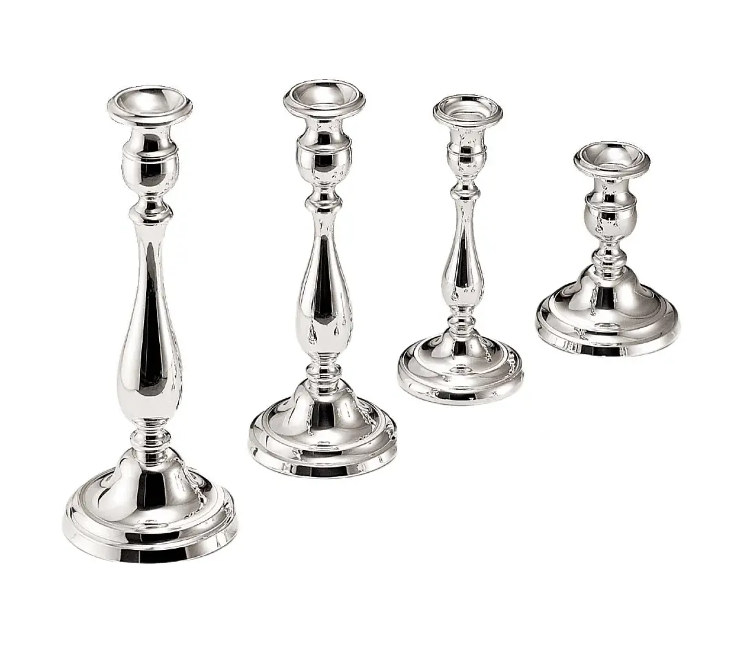 English Silver-Plated Candlestick | Dimensions: Height 28 cm