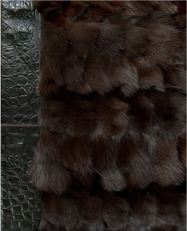 Real Fur Brown Rug | Size: 8' 10