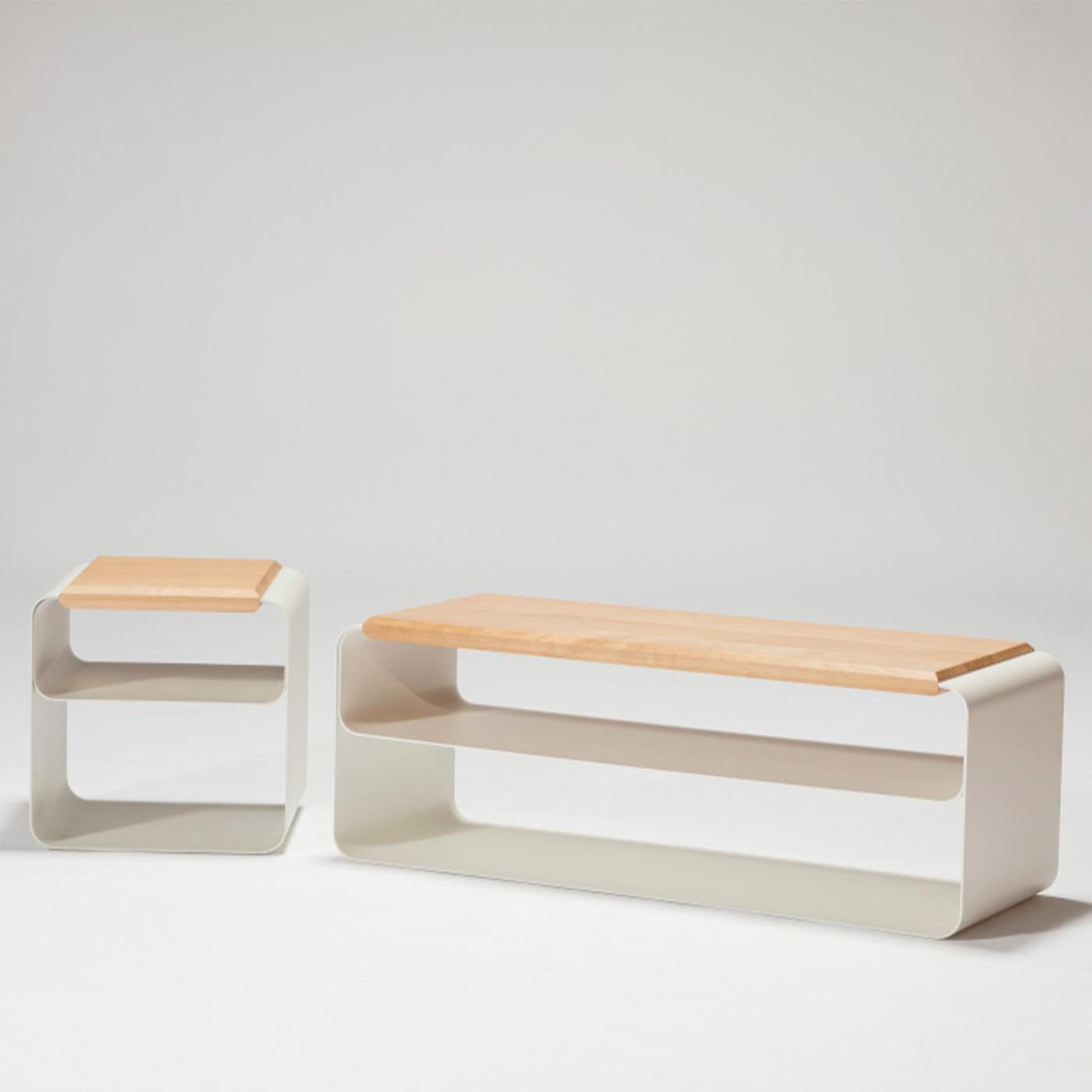 Contemporary Wood &amp; Metal Bench (Var. 2)