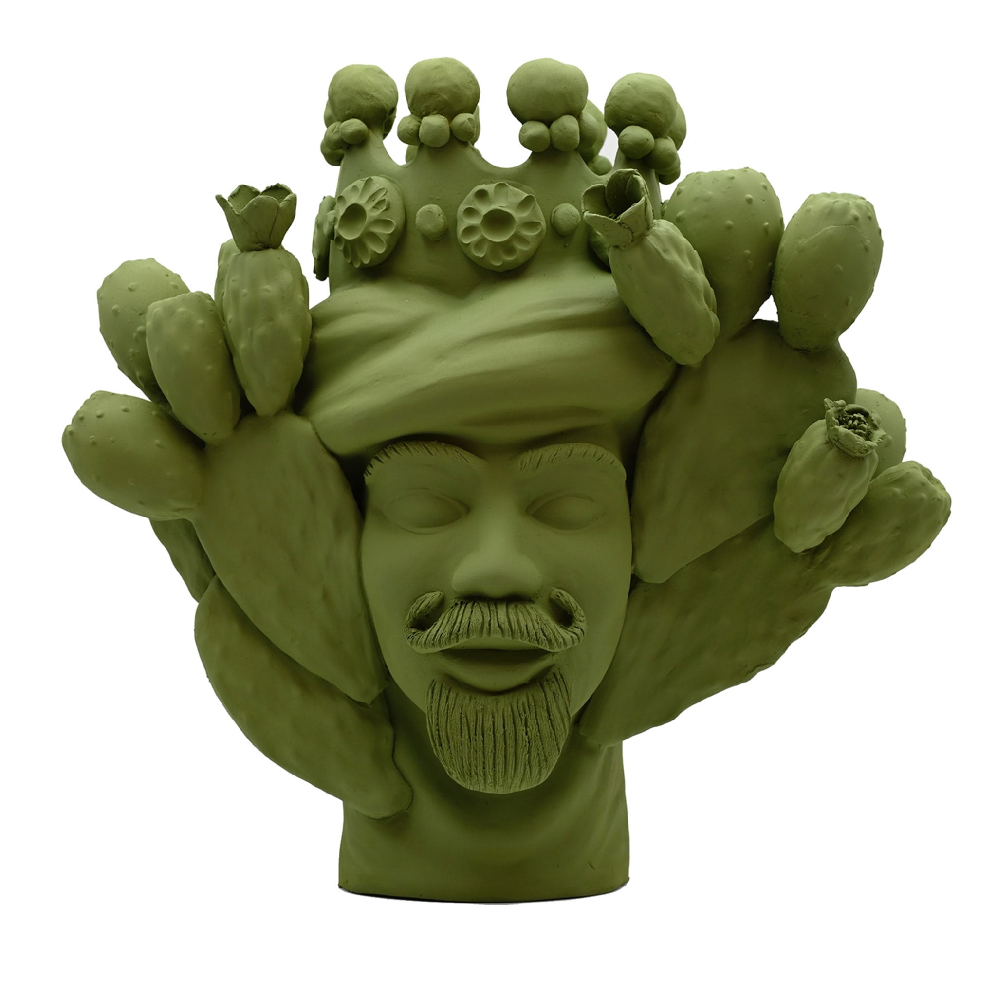Moor's Head Green Handmade Sculpture