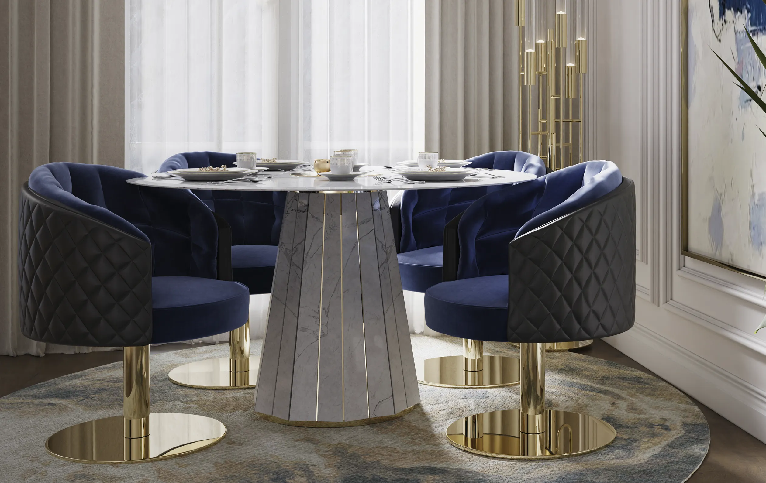 Luxe Swivel Dining Chair