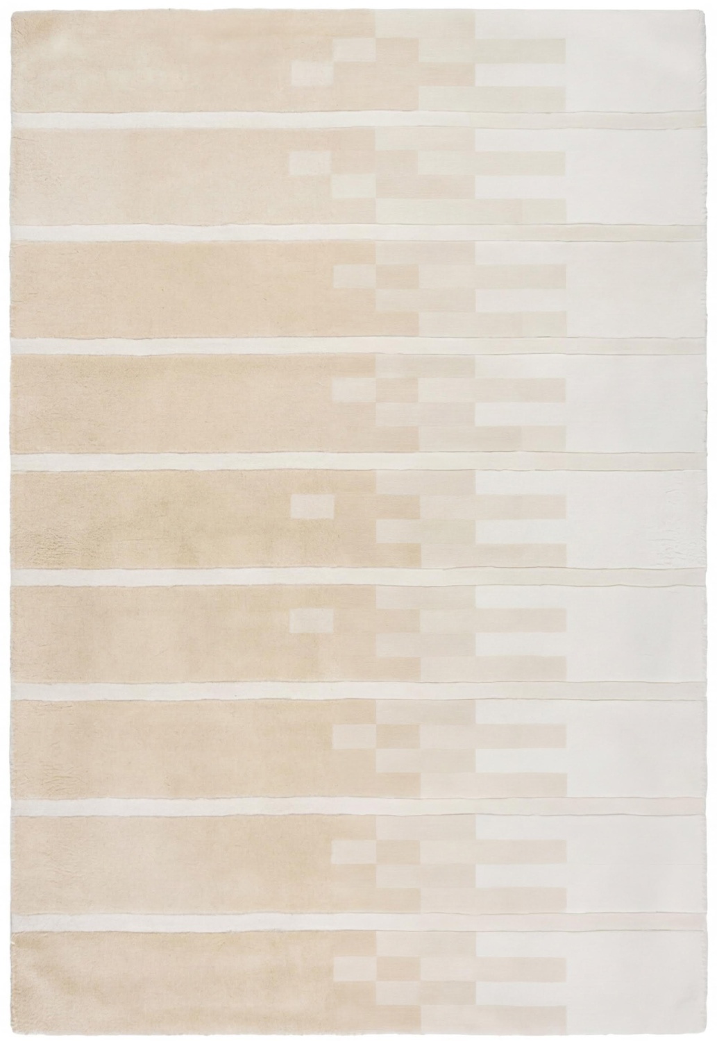 Linear Fade Ivory Handcrafted Rug