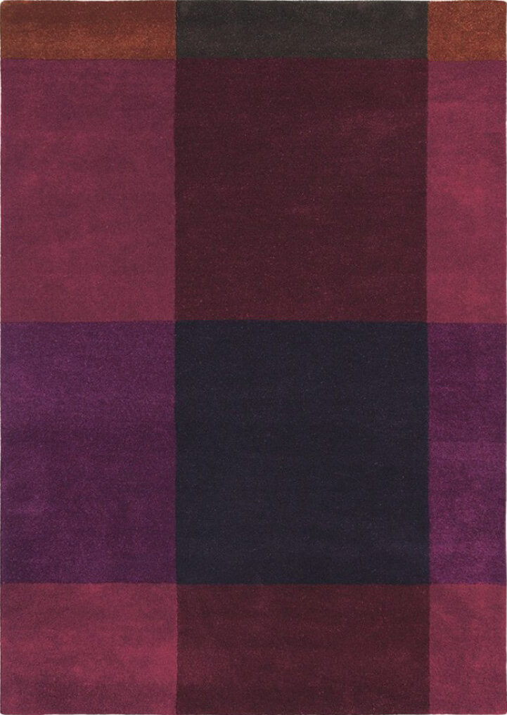 Plaid Burgundy Handwoven Rug