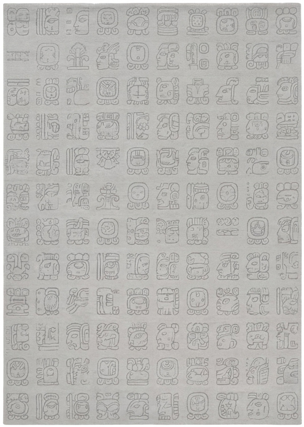 Symbol Grid Grey Handcrafted Rug