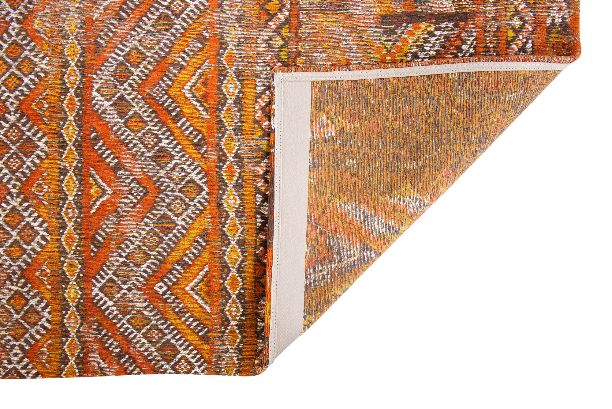 Antiquarian Flatwoven Orange Rug ☞ Size: 4' 7" x 6' 7" (140 x 200 cm)