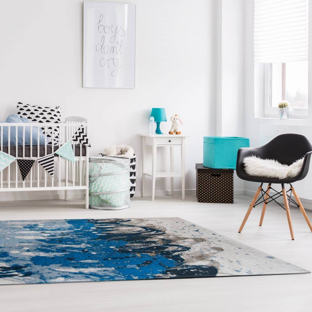 Jacquard Blue Waves Premium Rug | Size: 4' 7