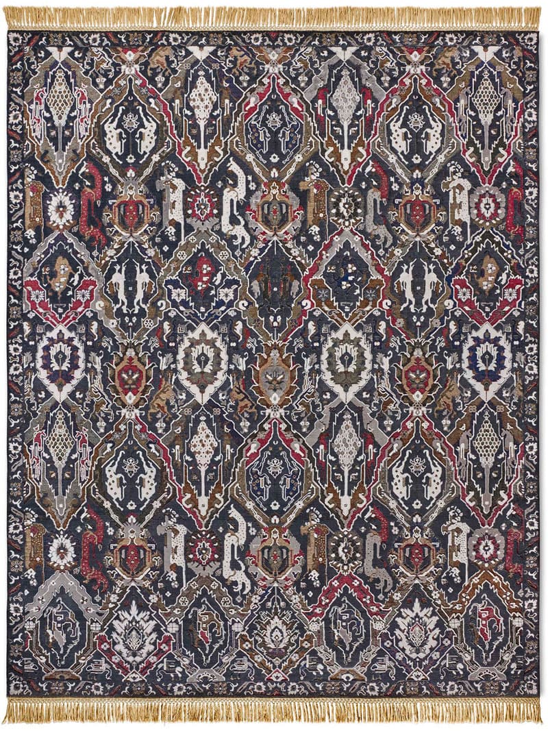 KavaBagh Black Hand-Woven Rug