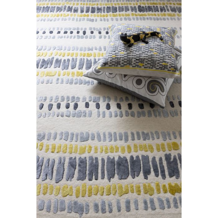 Striped Citron Hand Made Rug