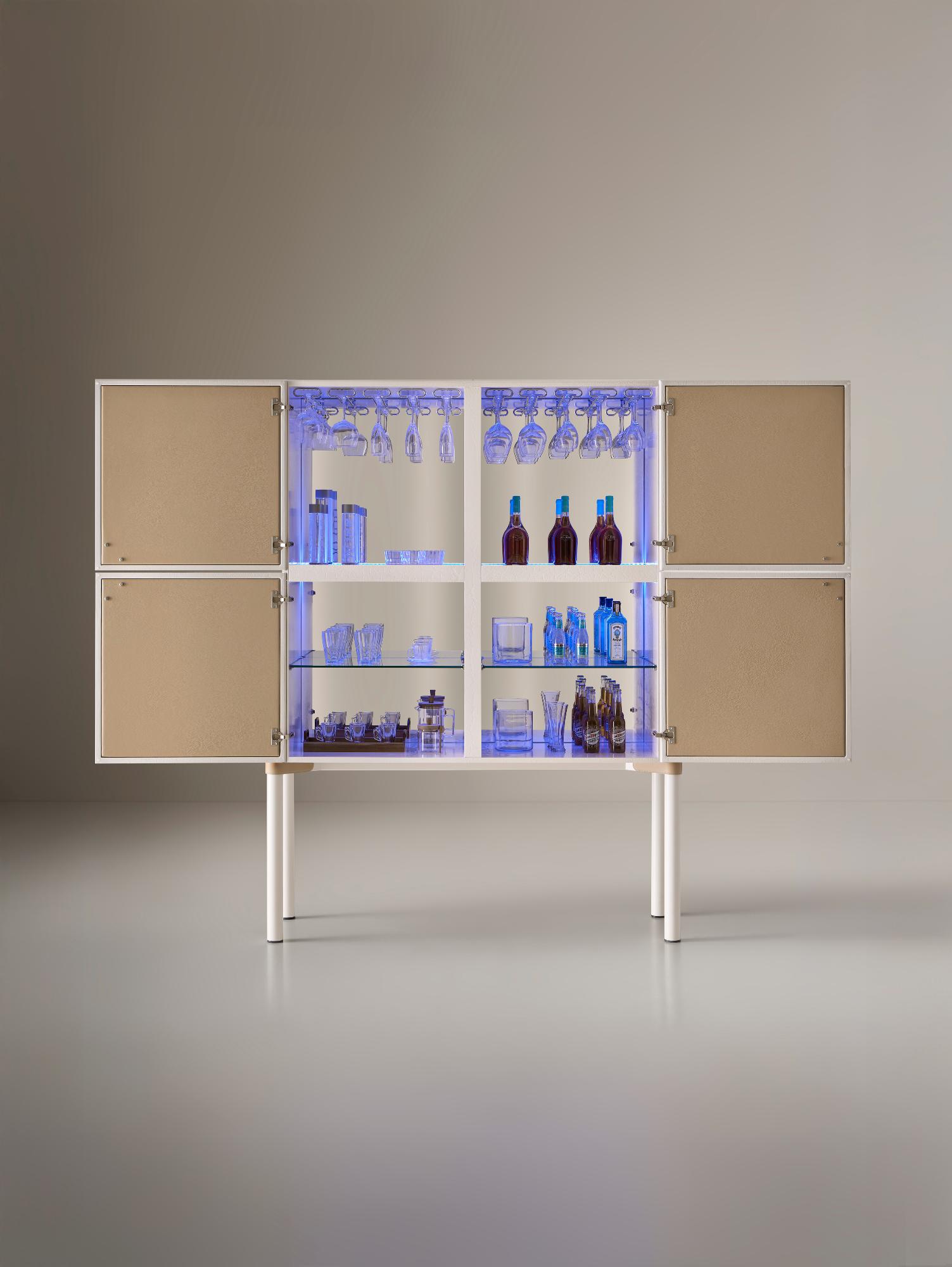 Alexandra Contemporary White Bar Cabinet