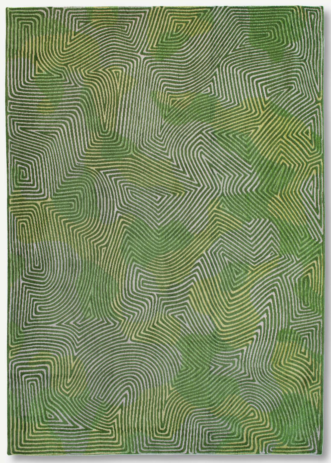 Green Waves Flatwoven Rug