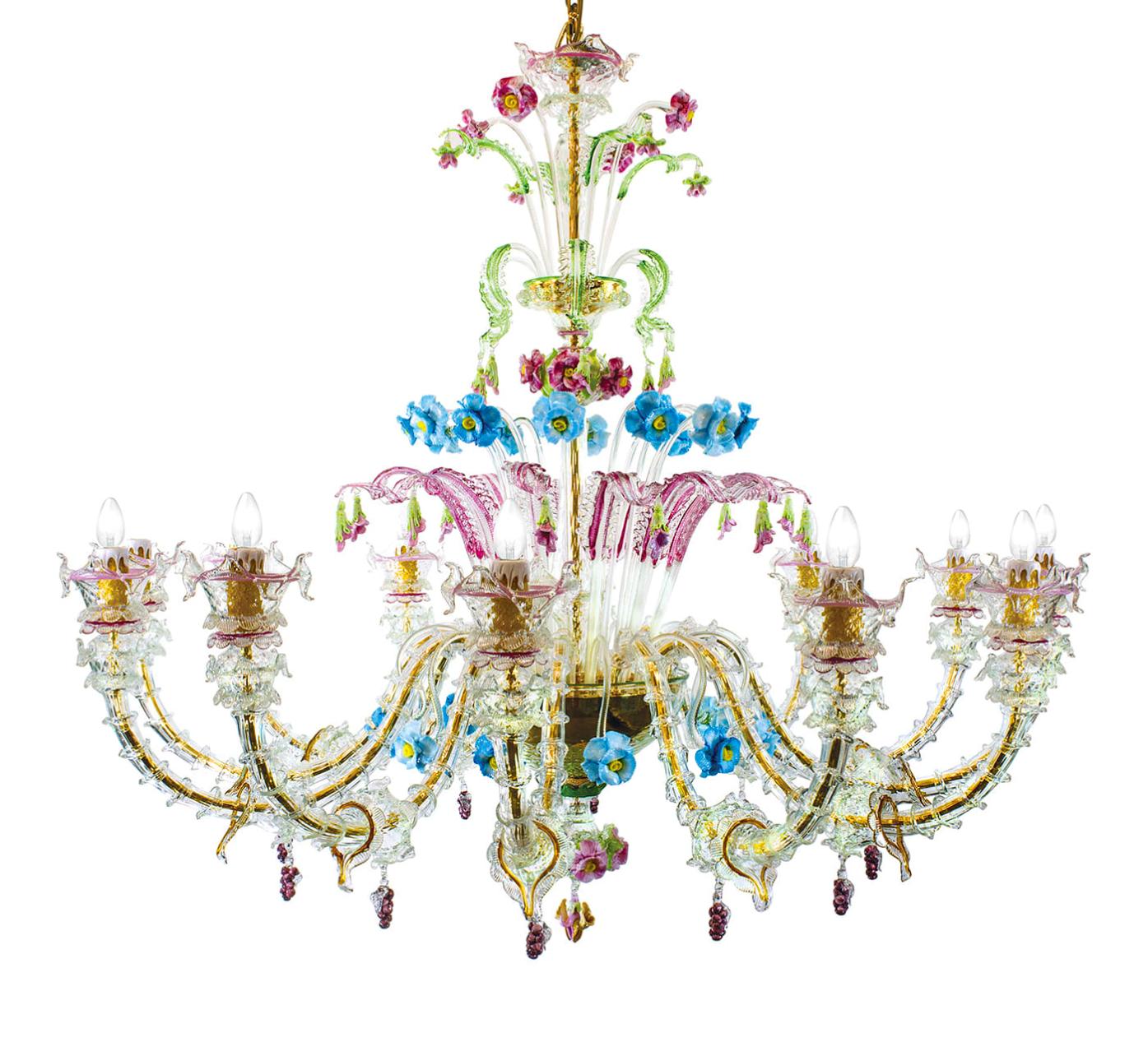 Murano Glass Multicolor Chandelier
