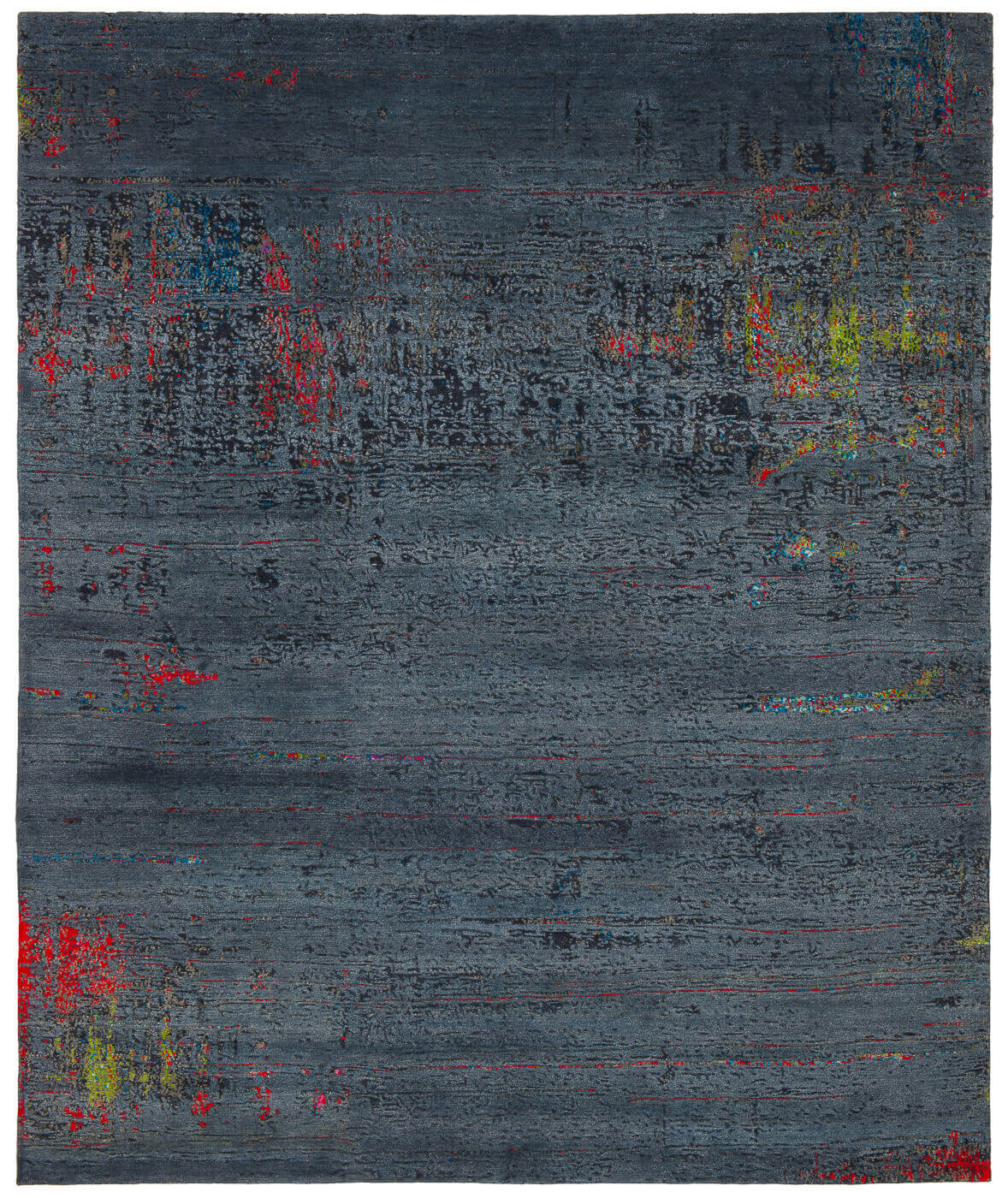 Hand-Knotted Artwork Black Multi Rug