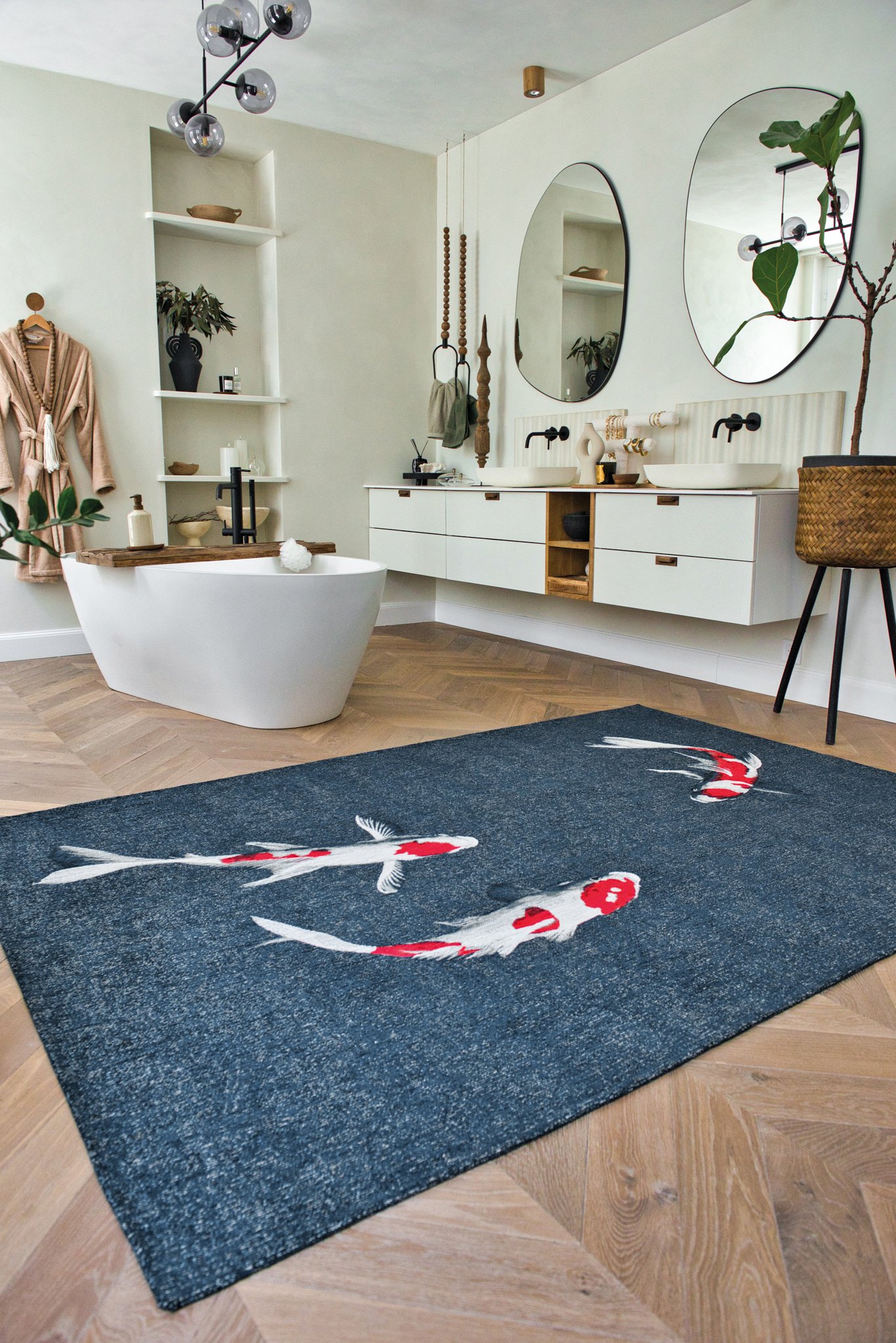 Japanese Pond Modern Rug