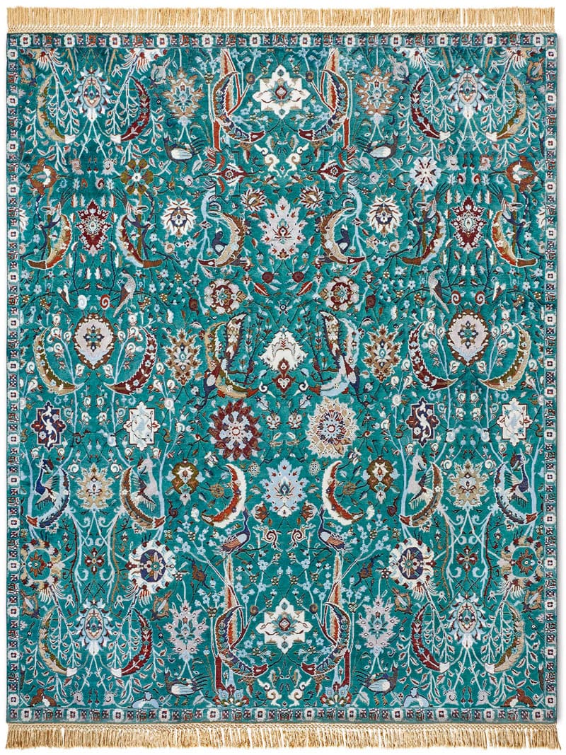 Kerman Green Hand-Woven Rug