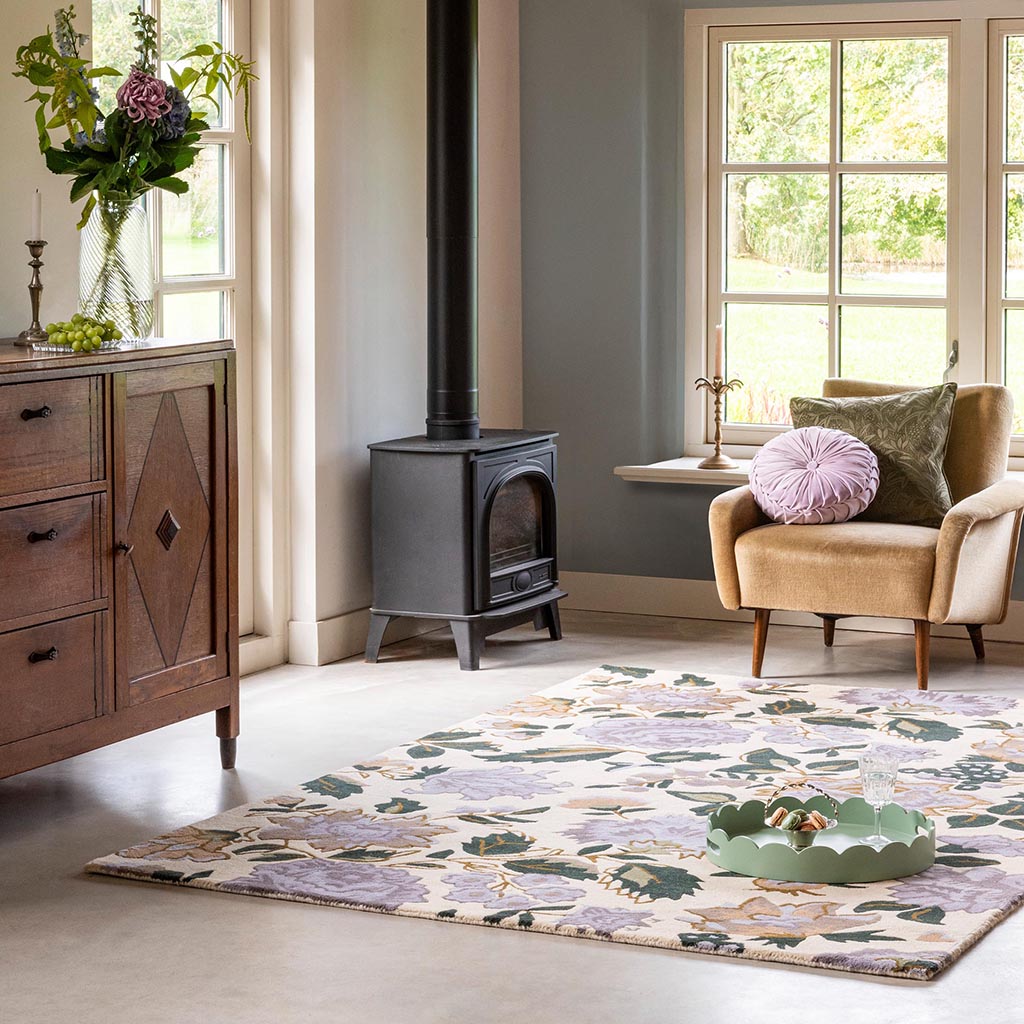 Heather Purple Floral Rug