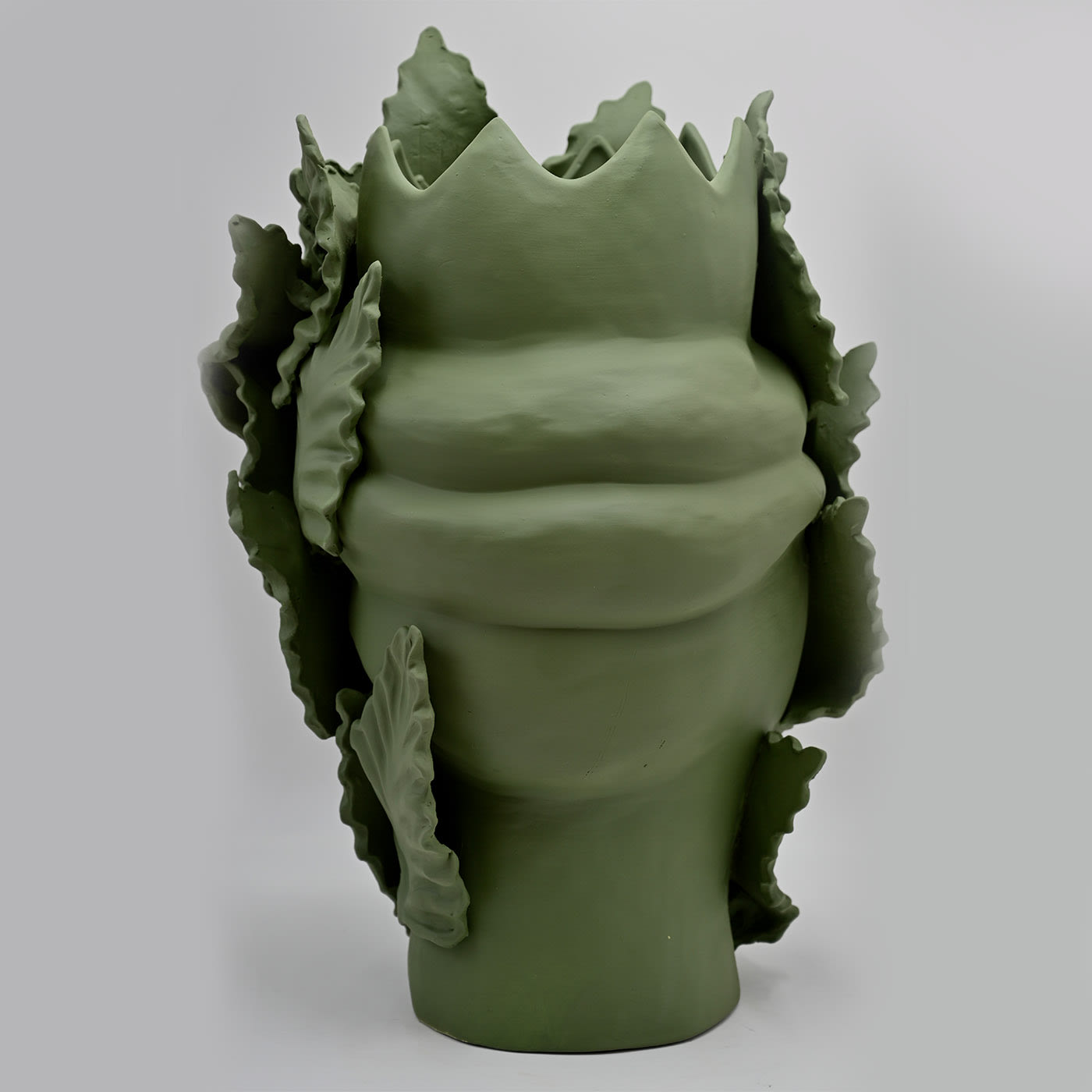 Moor's Head Matte Green Sculpture