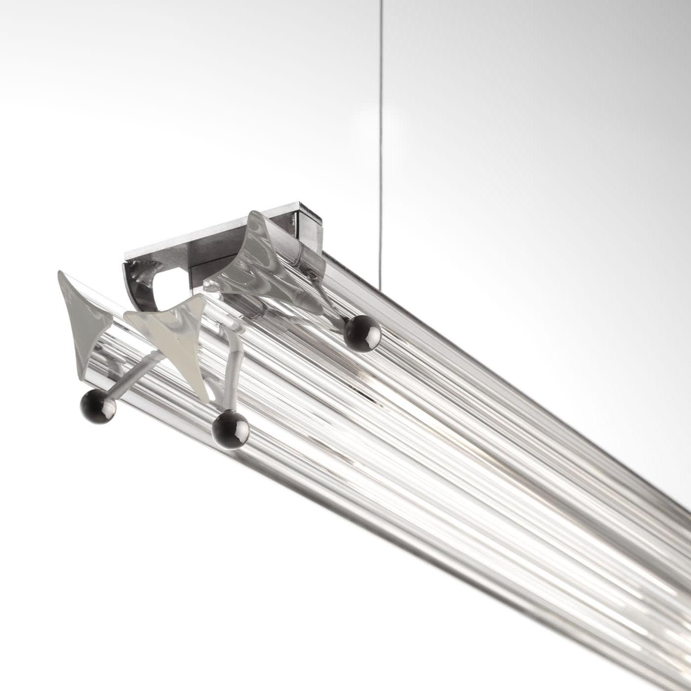 Contemporary Chandelier with Clear Glass and Nickel Finish