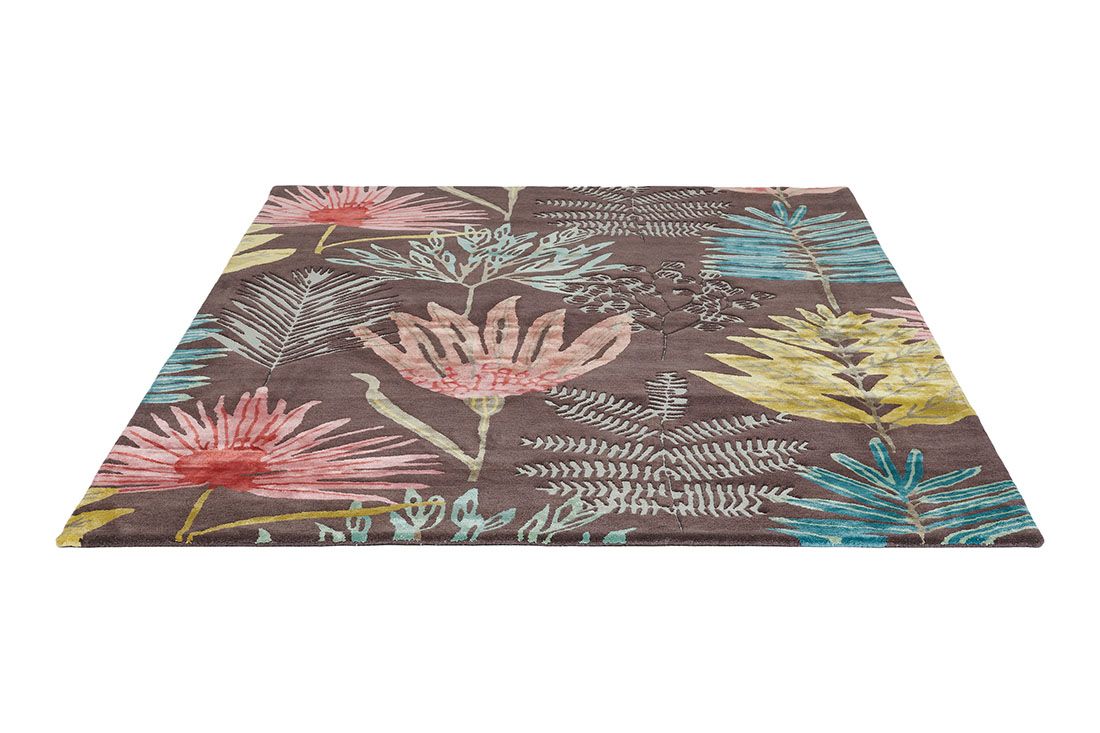 Floral Multicolour Wool & Viscose Rug