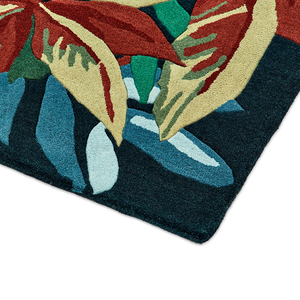 Forest  Green / Blue Rug ☞ Size: 8' 2" x 11' 6" (250 x 350 cm)
