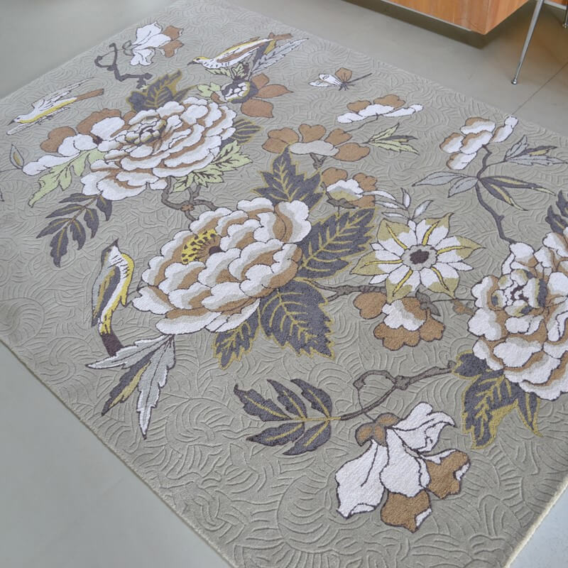 Floral Wool & Viscose Rug