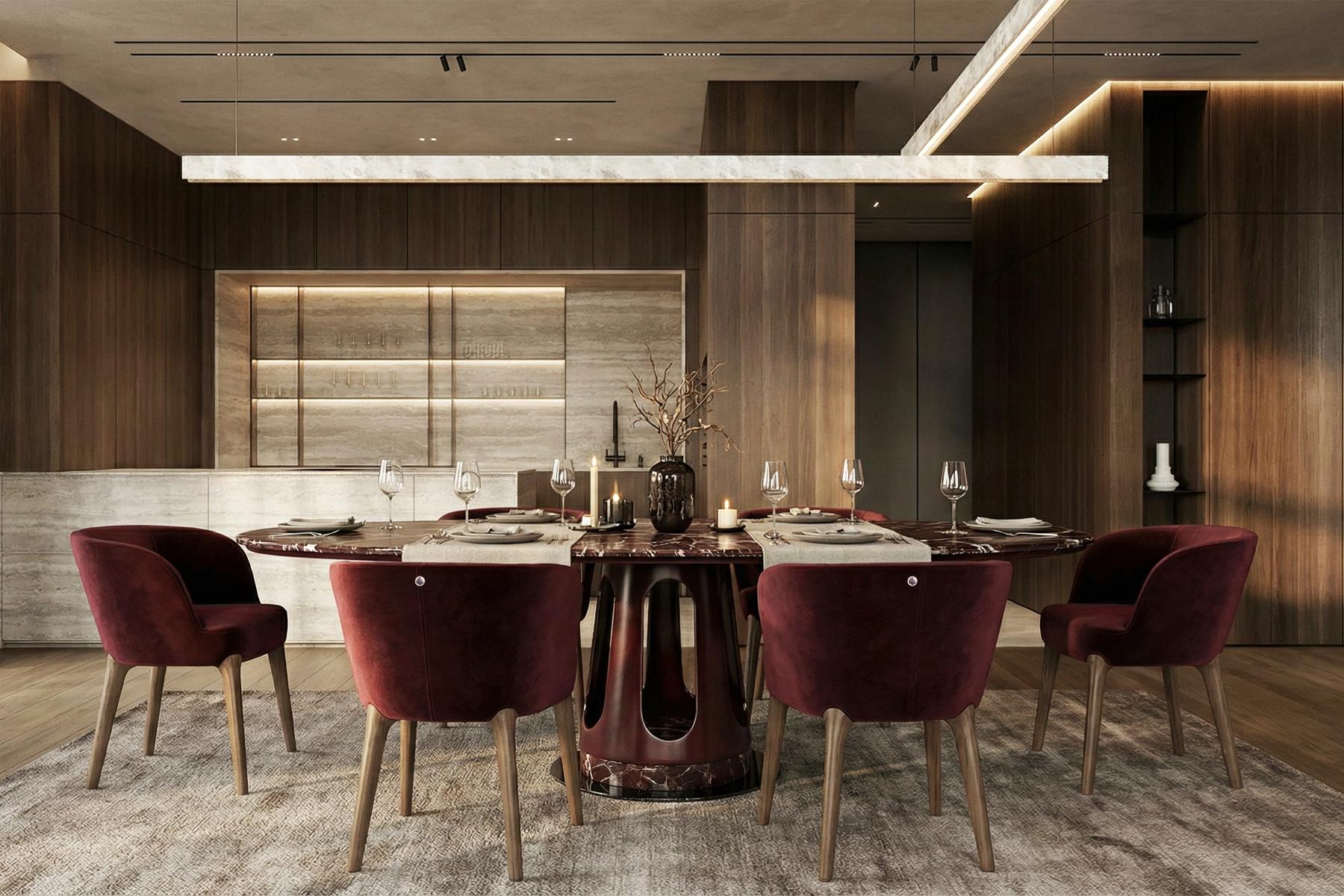 Aura Oval Marble Dining Table