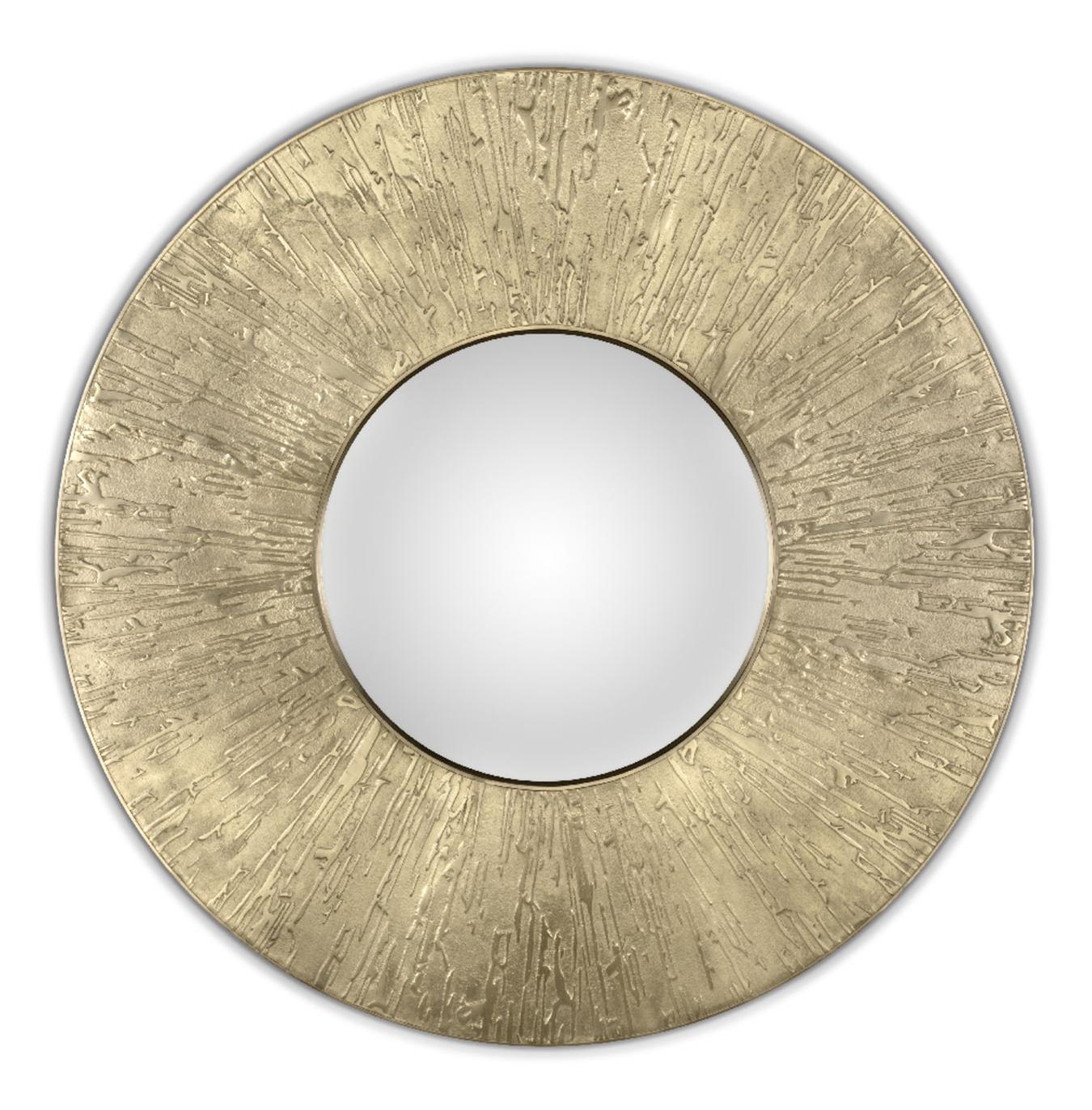Round Brass Accent Mirror