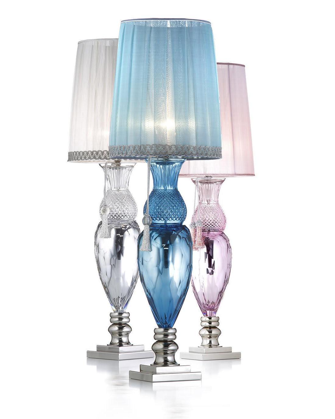 Blue Florentine Crystal Table Lamp