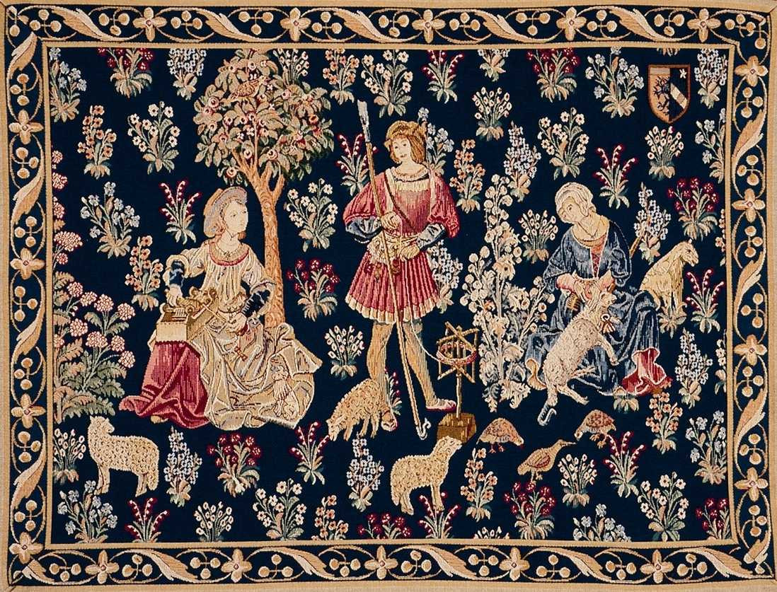 Wool Artwork with Border Tapestry