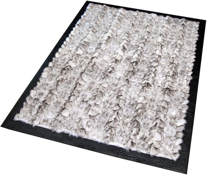 Grey Wolf Real Fur Rug ☞ Size: 300 x 400 cm