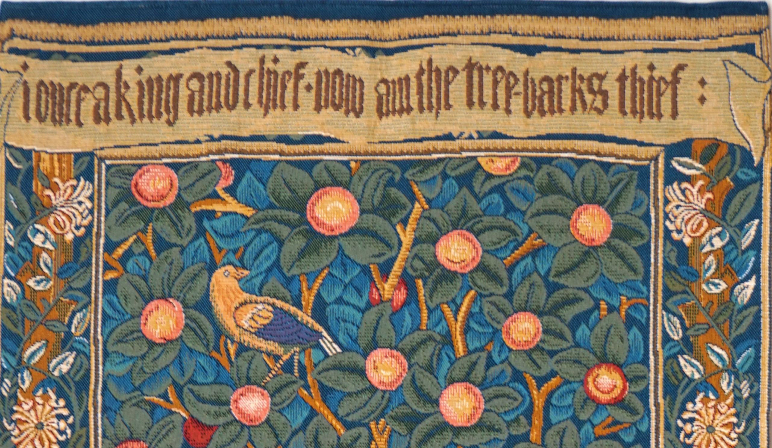 The Woodpecker with Parchment by William Morris Tapestry